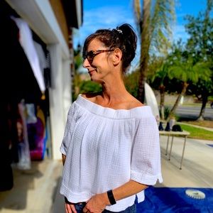 Three dots double Gauze Top